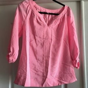 Lilly Pulitzer 3/4 Sleeve Stripe Silk Top